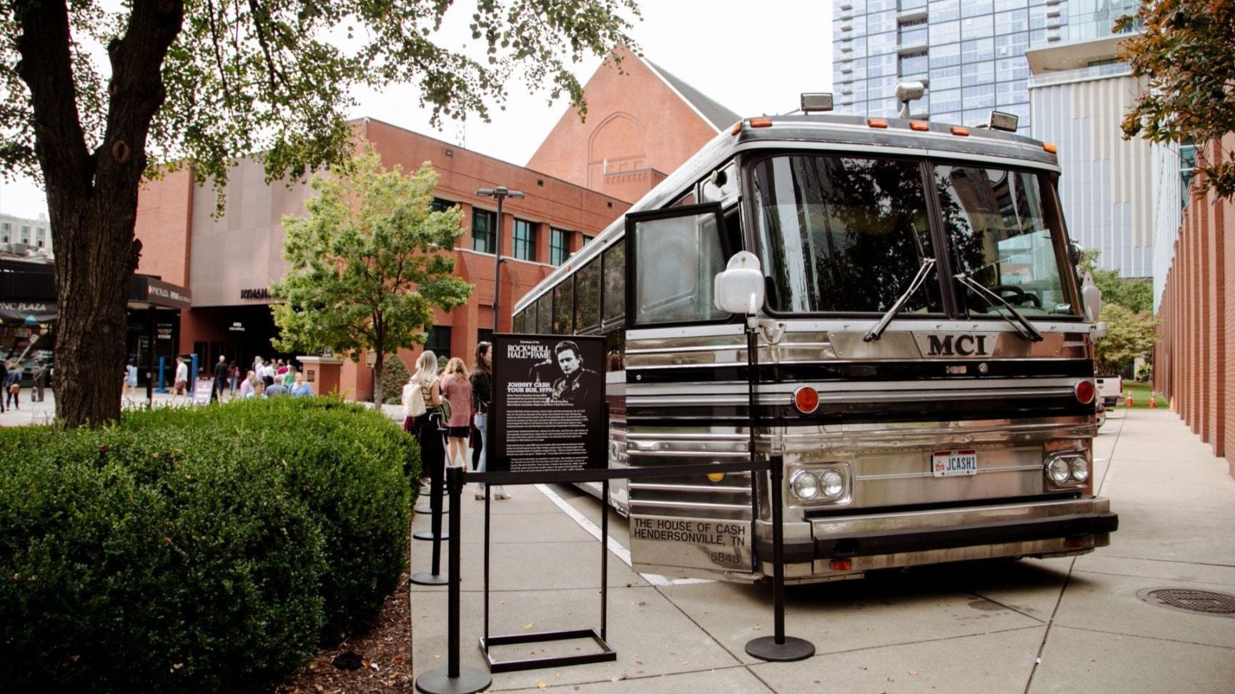 Johnny Cash Tour Bus outside of Ryman Auditorium