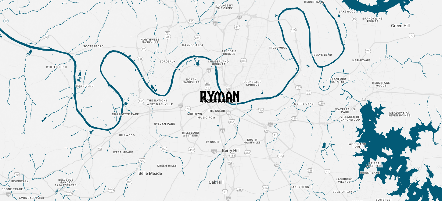 Ryman Auditorium Map