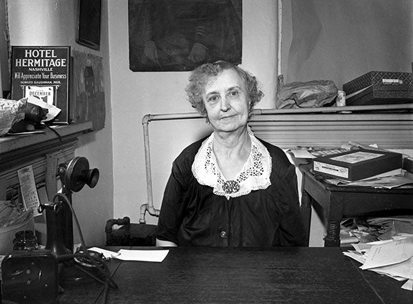 Lula Naff in her Ryman Office 1945